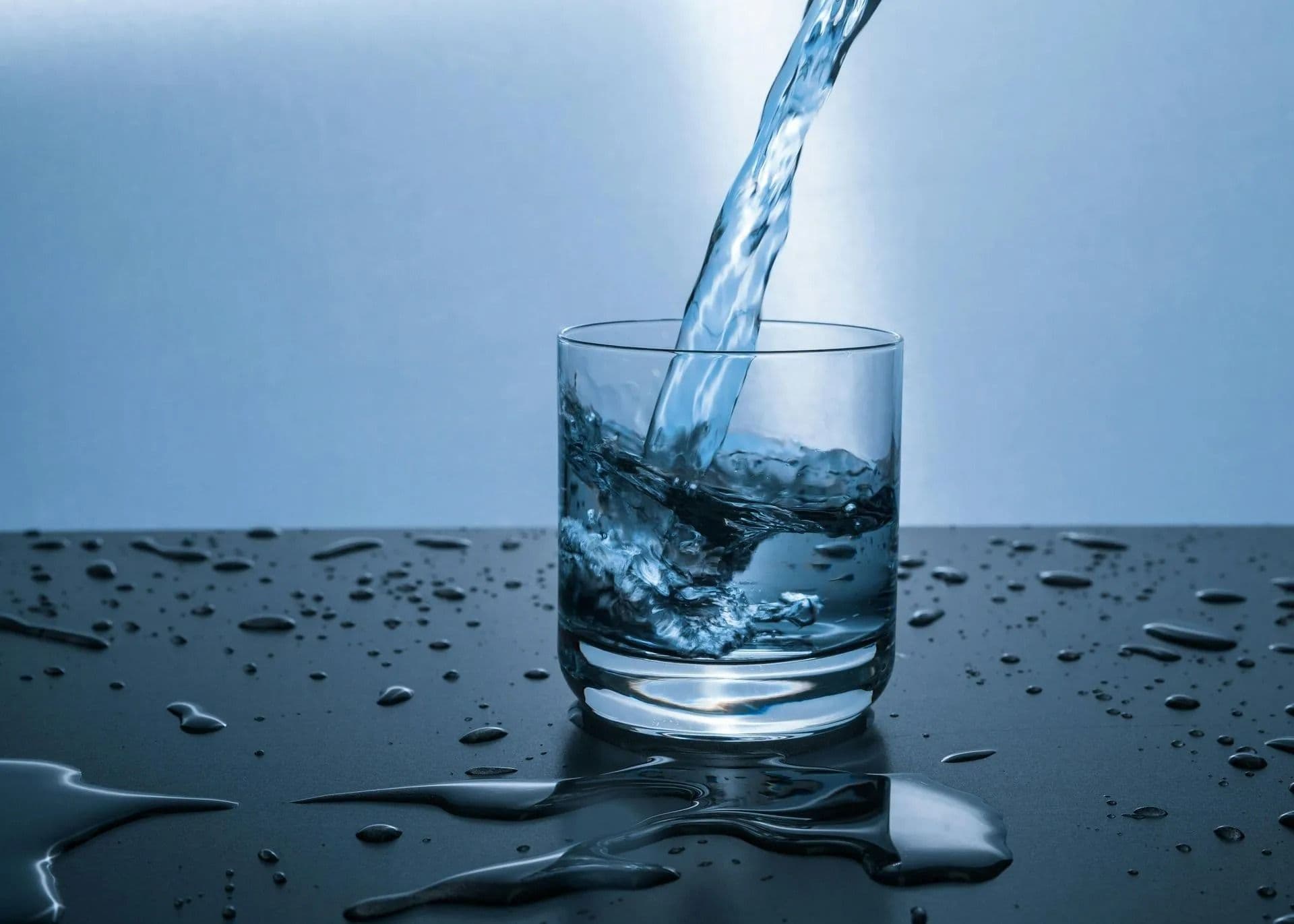 water poured in cup