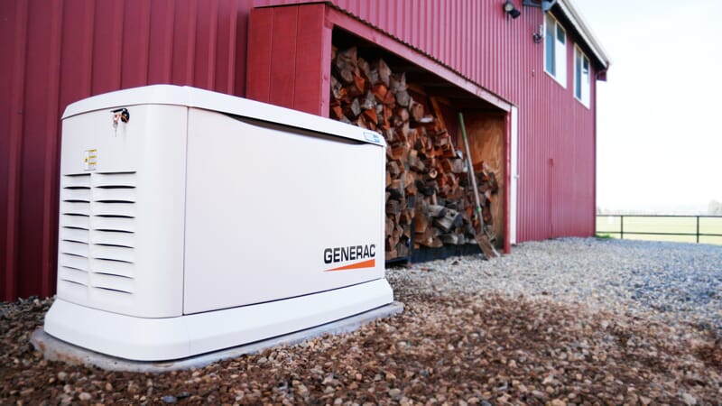 Fresno County Generac Automatic Standby Generator install to backup a customer’s workshop on their property.